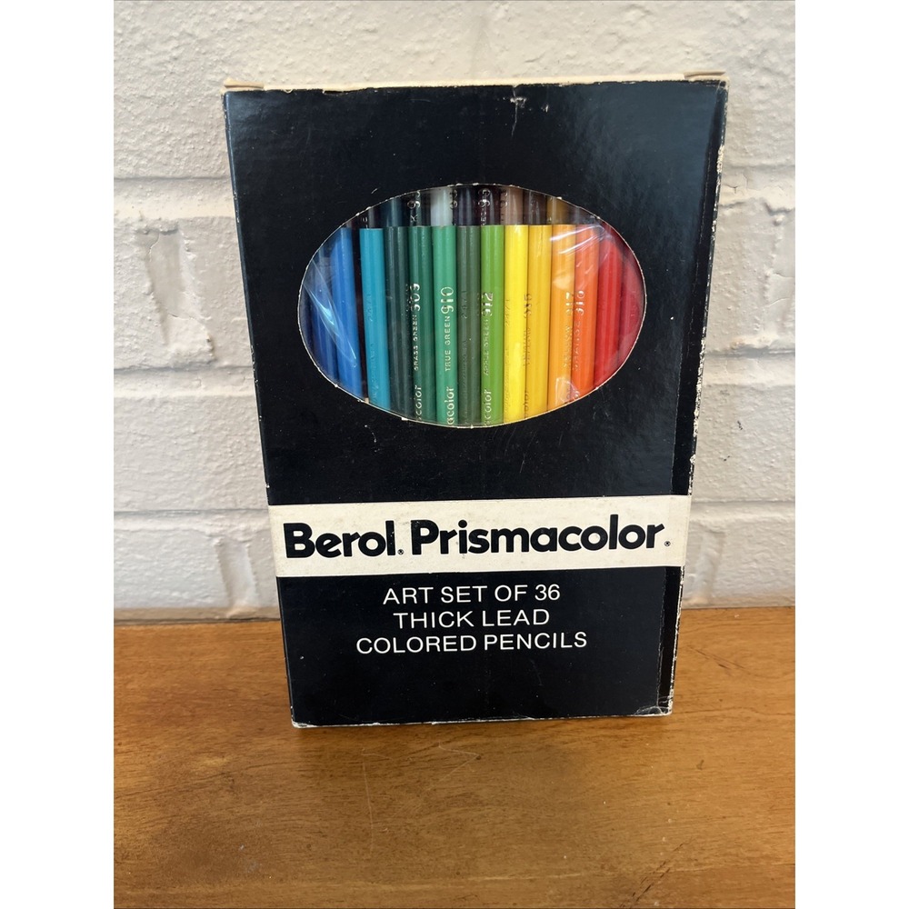 New VTG Berol Prismacolor No. 954 Set of 36 Thick Lead Colored Pencils